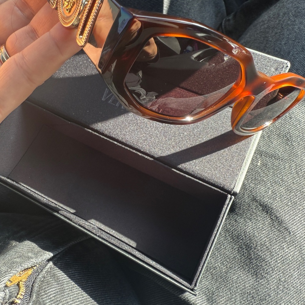 Versace Tortoise Sunglasses with Gold Detail